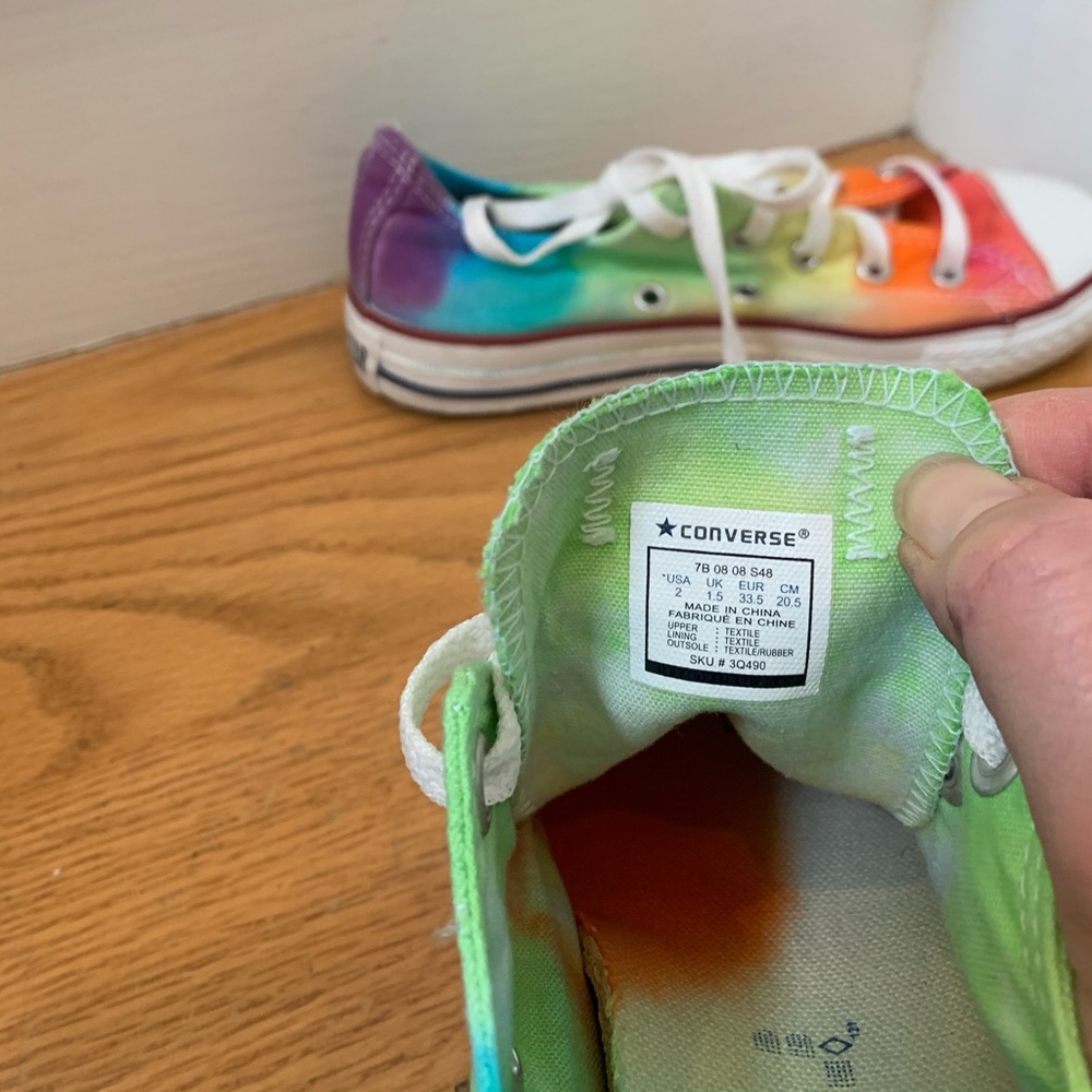 Converse All Star Rainbow TieDye Lace up Sneakers - Picture 6 of 8